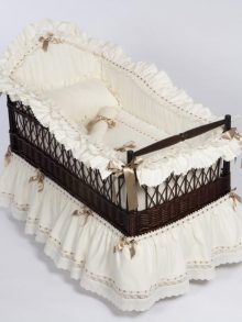 Mini Cuna para Bebés de Mimbre + Vestidura