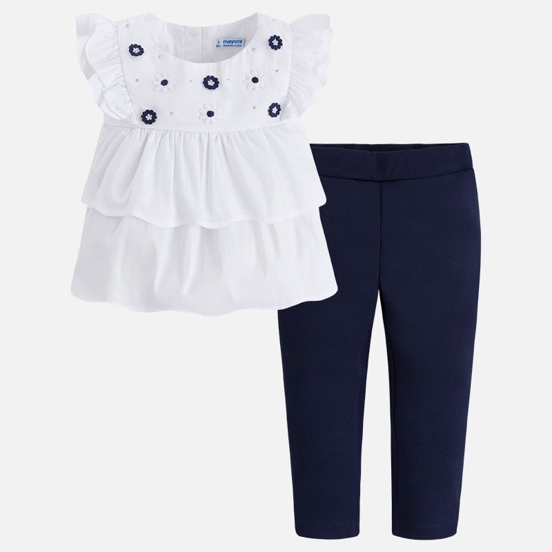 Conjunto Blusa y Pantalón para Niñas de Mayoral 3522 Conjunto Blusa y Pantalón para Niñas de Mayoral 3522