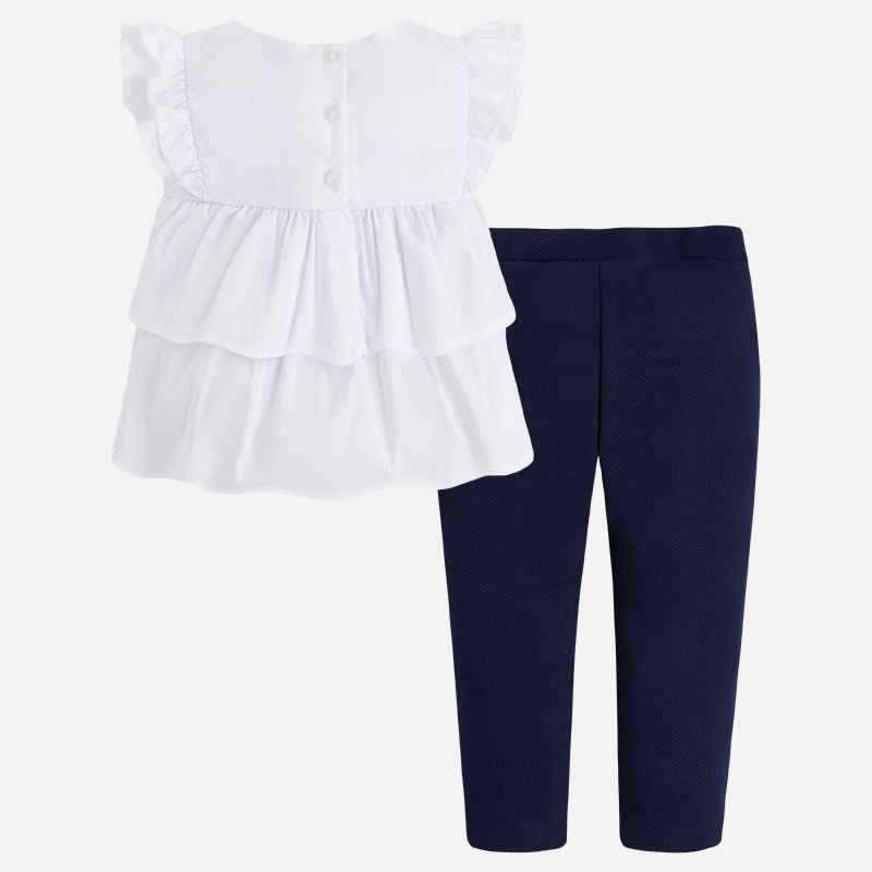 conjunto blusón y pantalón para niñas de mayoral flores 2