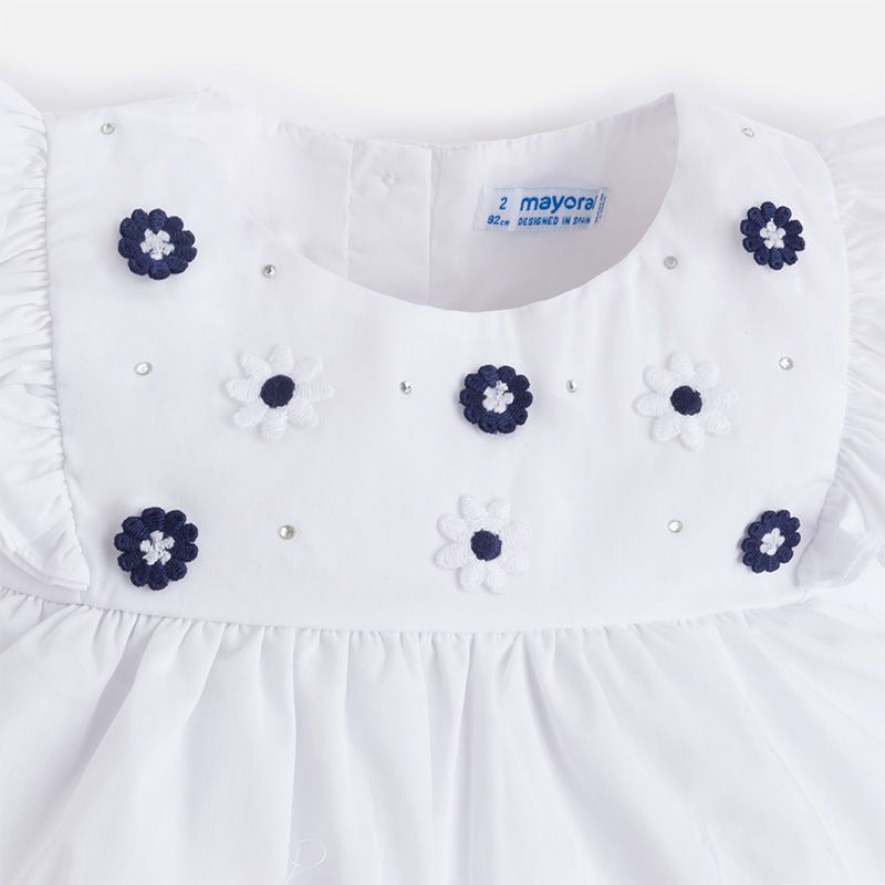 conjunto blusón y pantalón para niñas de mayoral flores 3