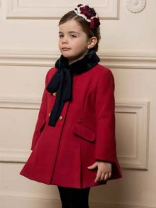 Abrigo paño rojo Dolce Petit
