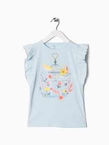Camiseta para Niña Manga a la Sisa Celeste
