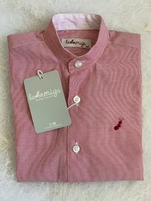 Camisa Niño Cuello Mao Rojo La ormiga