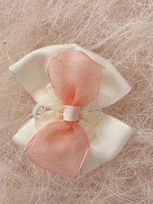 Tocado Bebé Niña con Pinza Beige