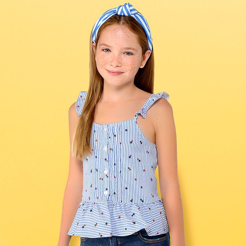 Blusa tirantes espalda cruzada niña 6111 Blusa tirantes espalda cruzada niña 6111