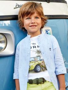Mayoral Camisa manga larga cuello mao niño 3140